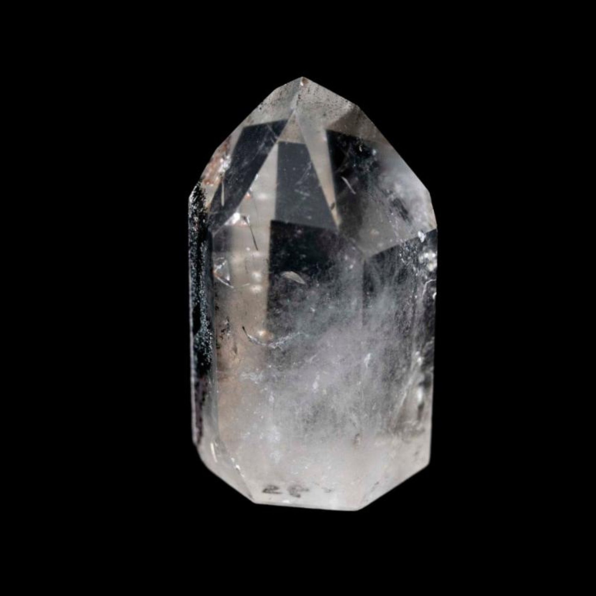 Chlorite Inclusion Quartz Brazilian Crystal Point Cut And Polished Rock