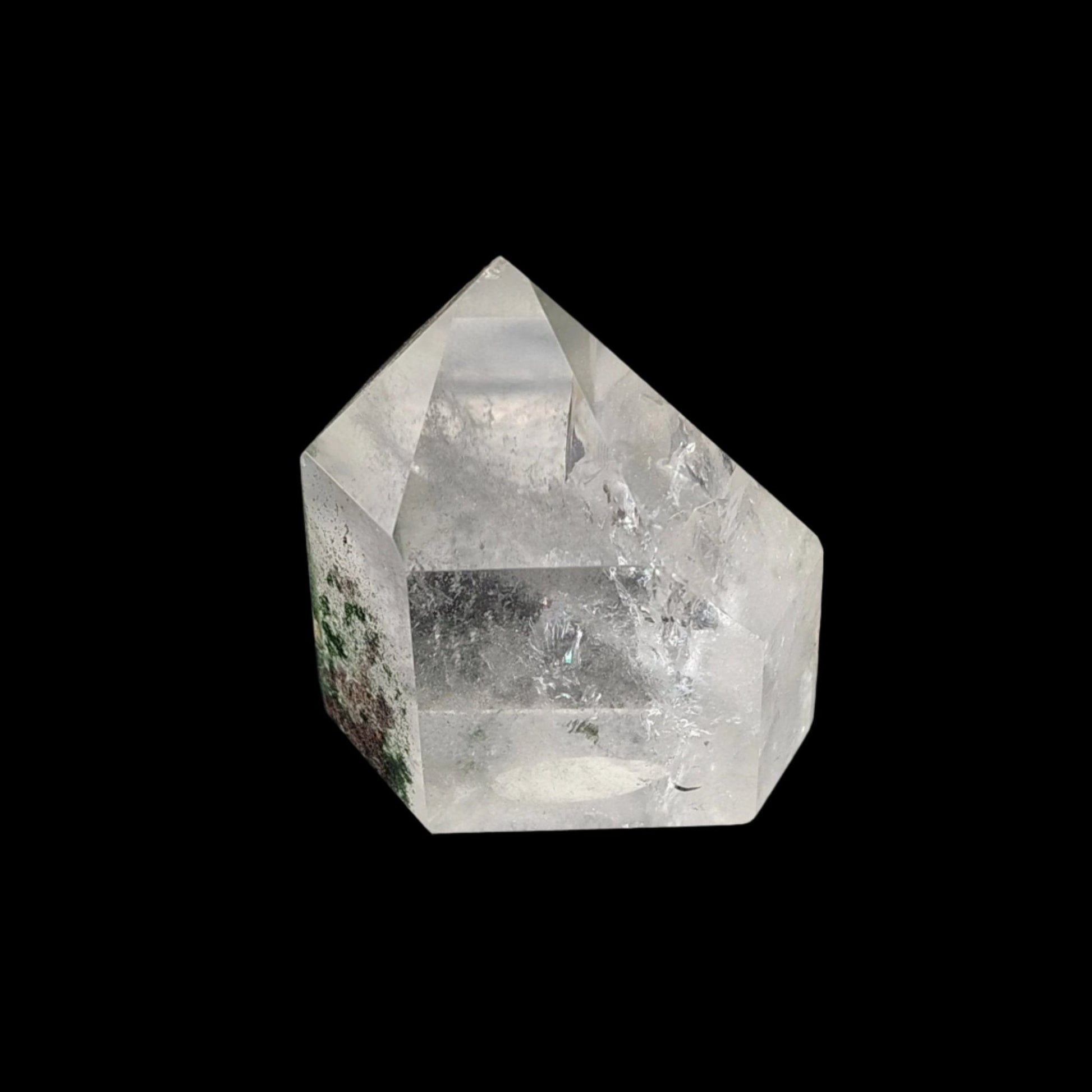 This is the front side of this polished Brazilian Quartz crystal point