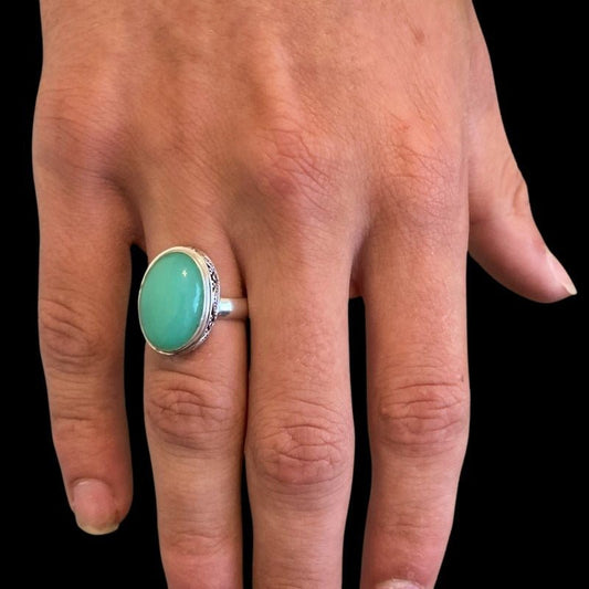 Chrysoprase Sterling Silver Ring