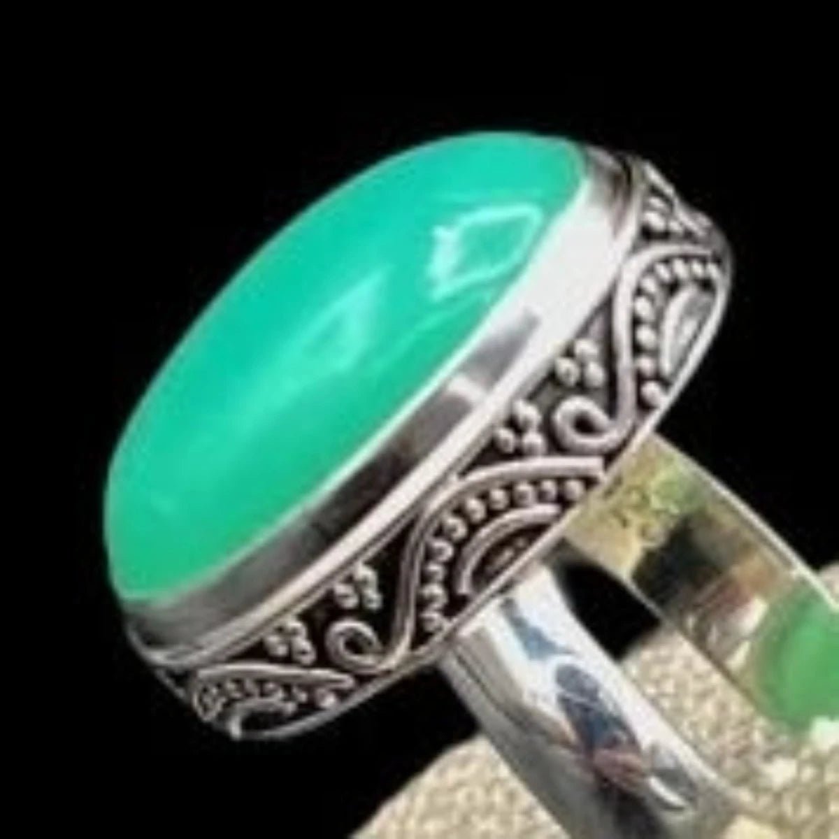 Chrysoprase Sterling Silver Ring