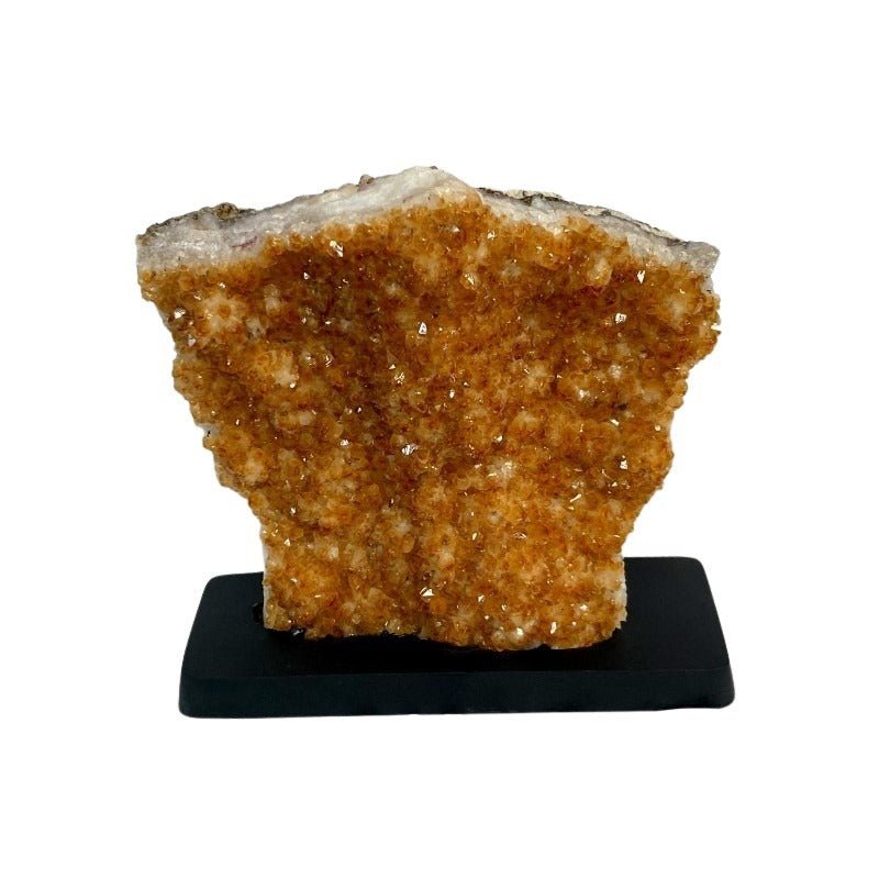 Citrine Geode Cluster Of Crystals On Stand