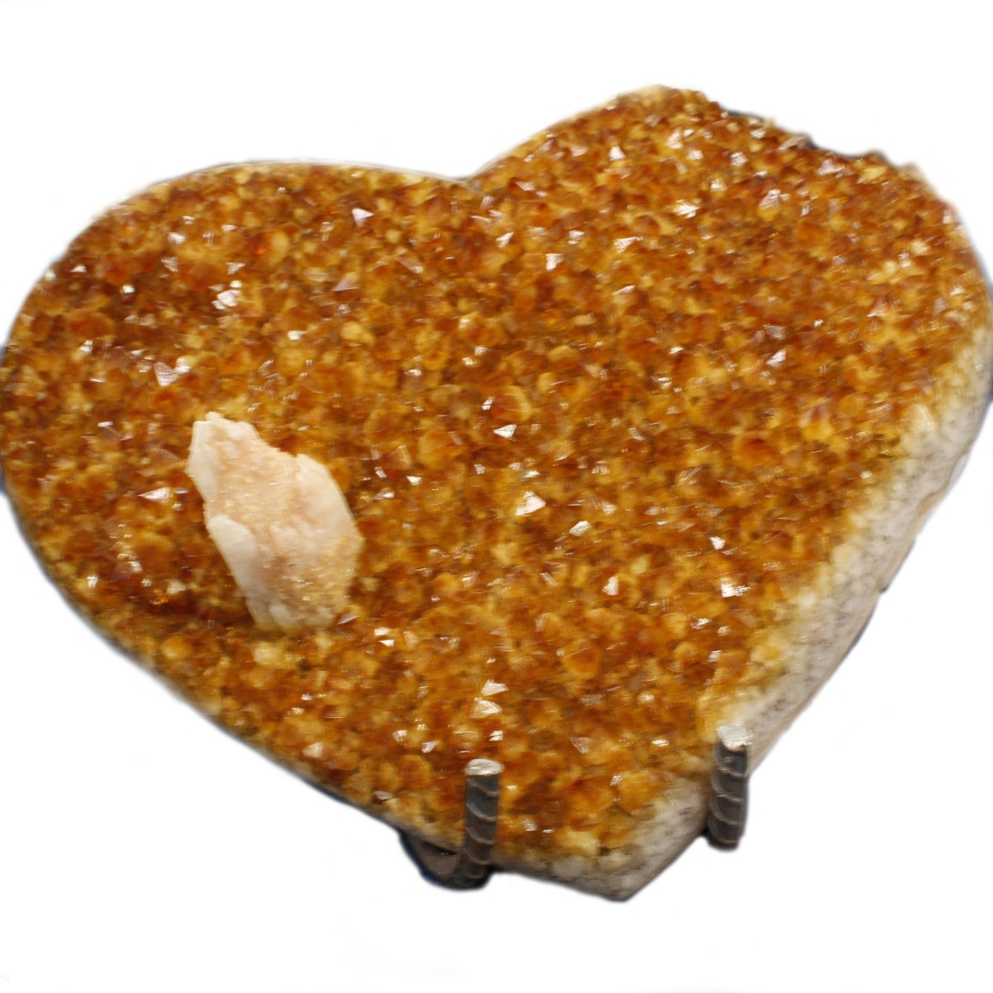 Citrine Quartz Crystal Heart Shape Mineral Specimen