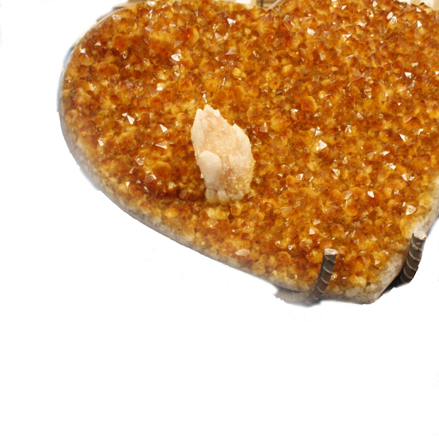 Citrine Quartz Crystal Heart Shape Mineral Specimen