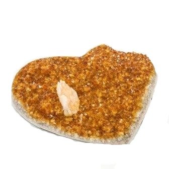 Citrine Quartz Crystal Heart Shape Mineral Specimen