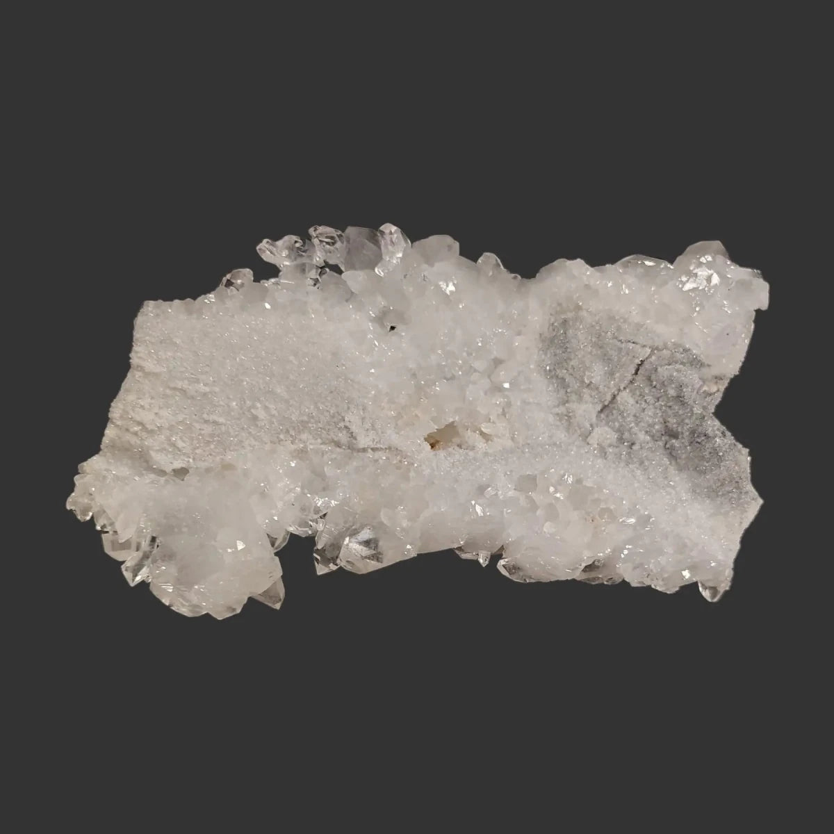This is the bottom side of this quartz crystal cluster.