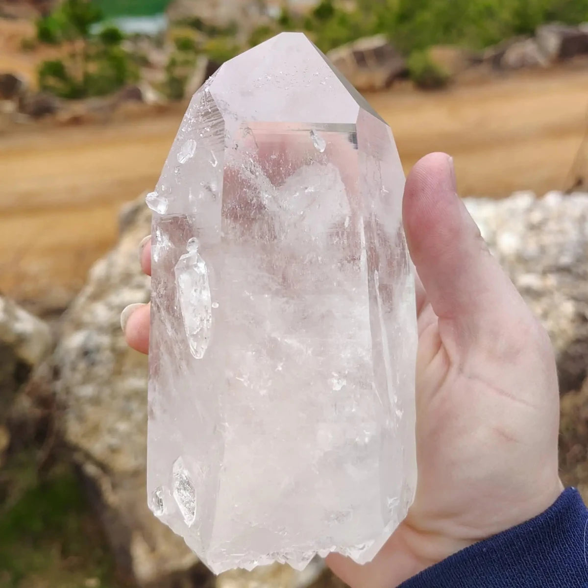 This is the back side of this record keeper Quartz crystal point