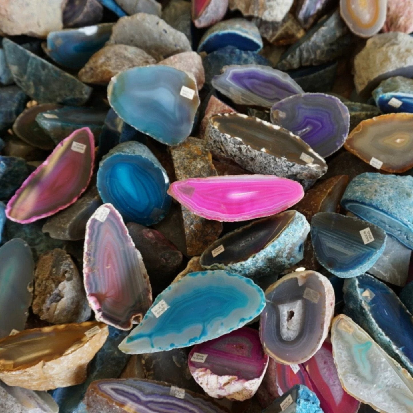 Colorful Dyed Geode Halves Polished