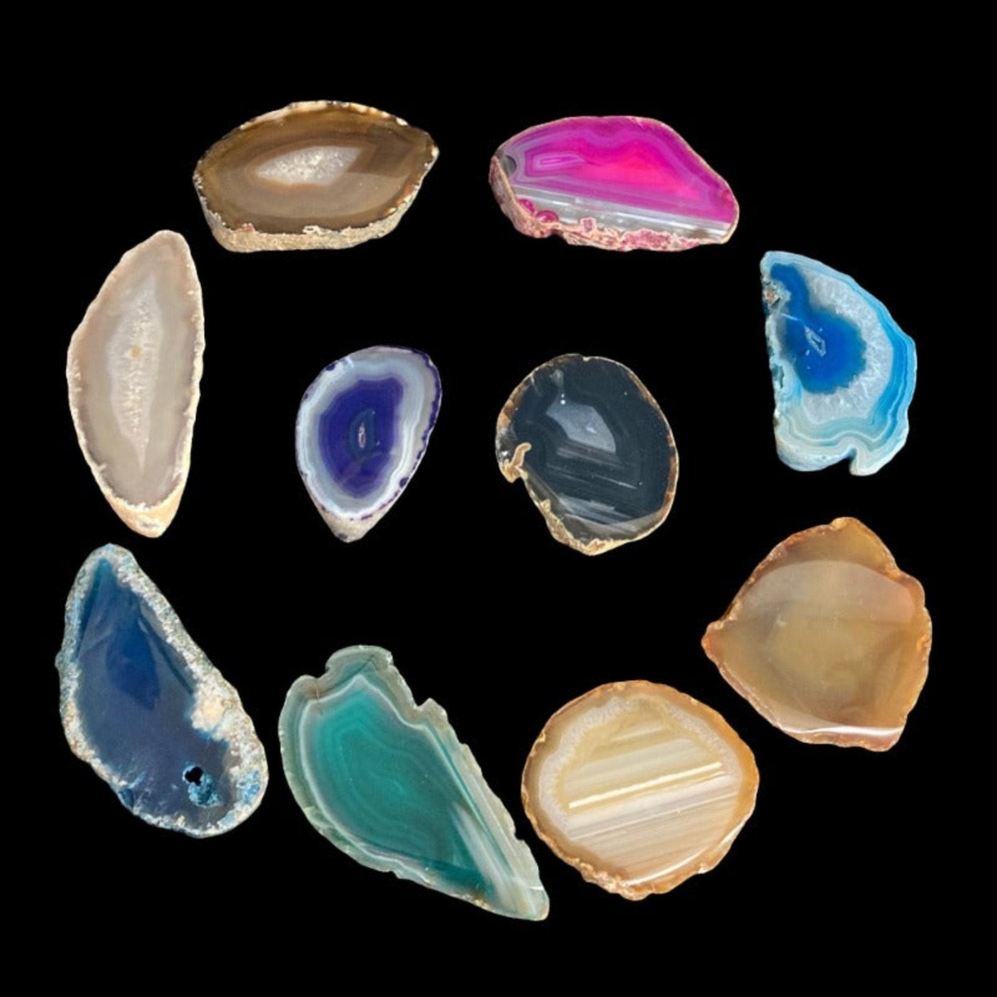 Colorful Dyed Geode Halves Polished