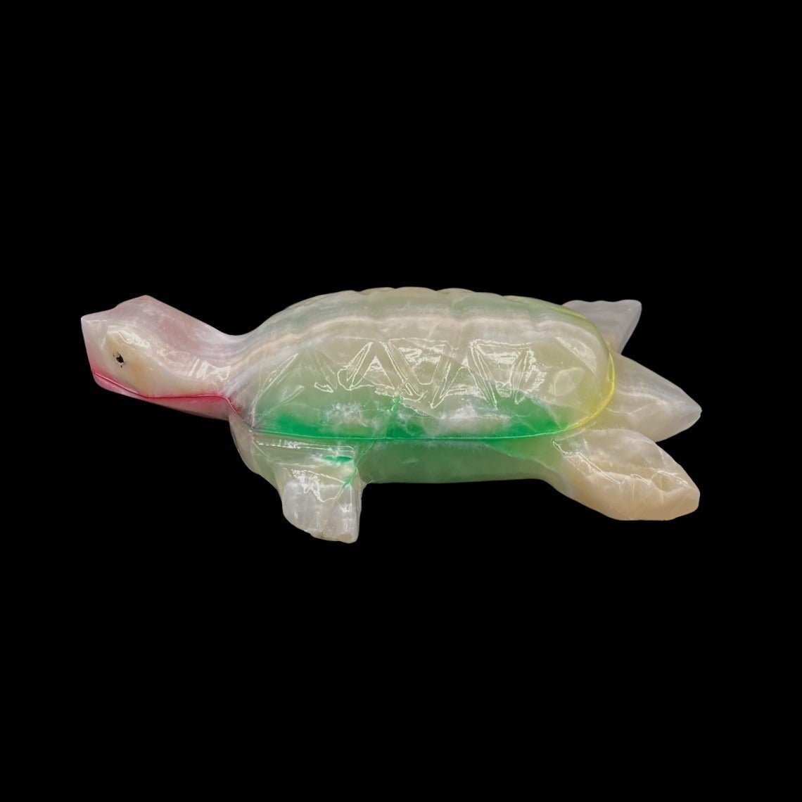 Colorful Rainbow Onyx Turtle Figurine