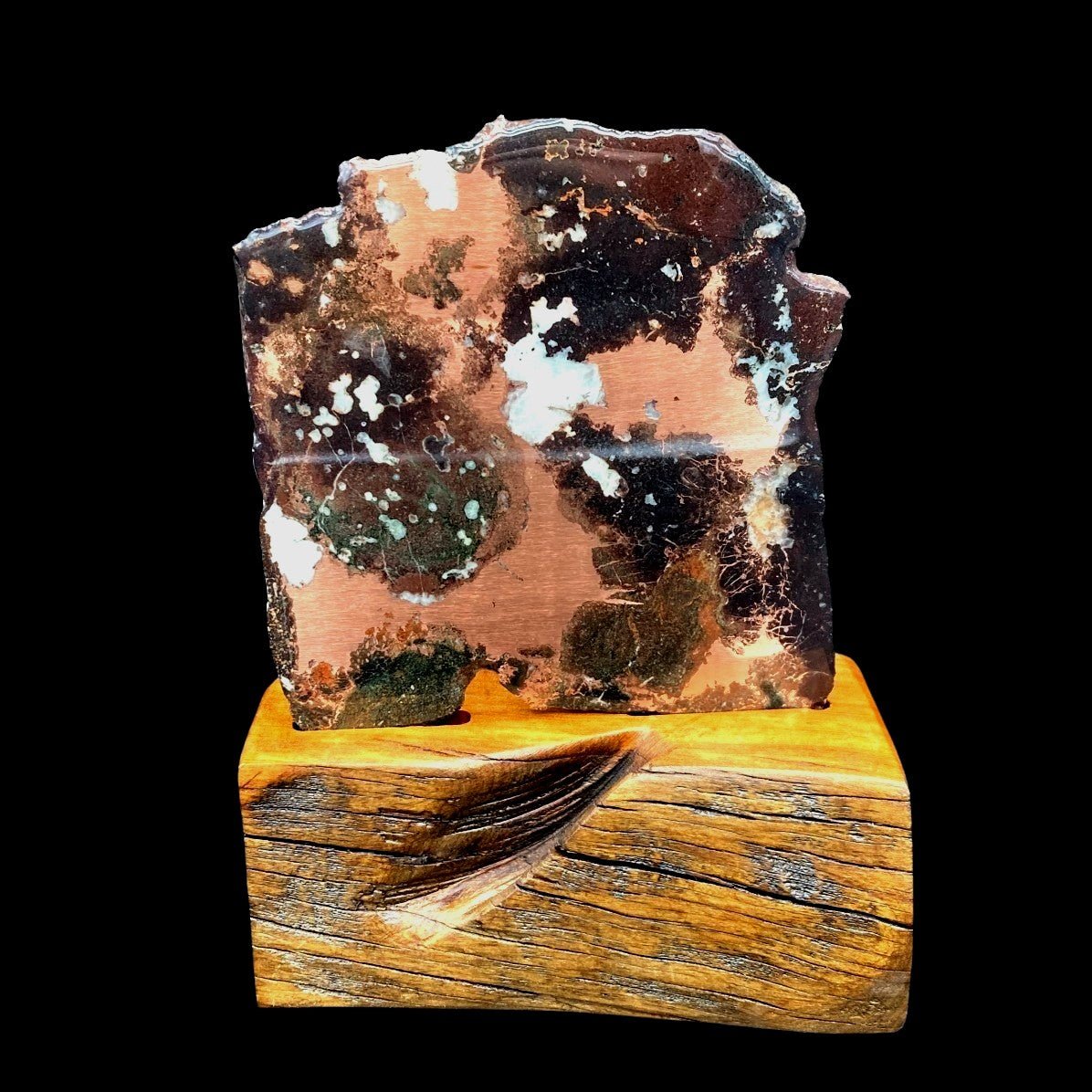 Copper Ore With Quartz On Stand Copper Decor