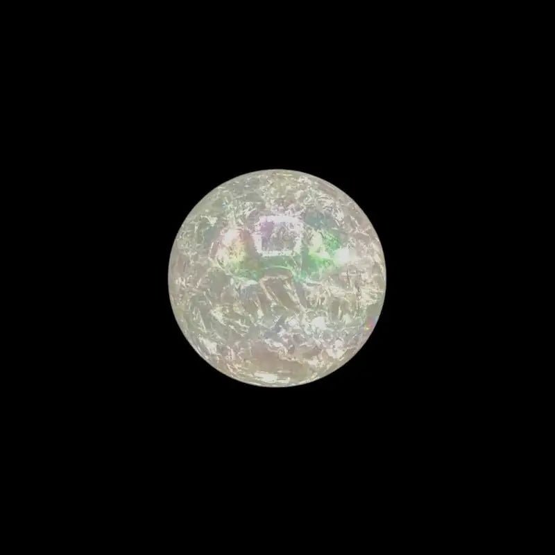 Crackle Quartz Sphere on black background