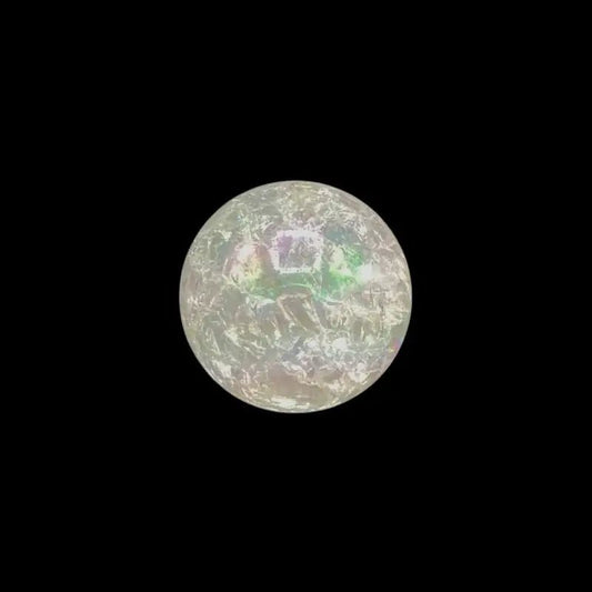 Crackle Quartz Sphere on black background