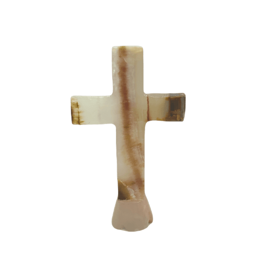 Cross Decor Standing Onyx Cross Cream or Strawberry Home Accent