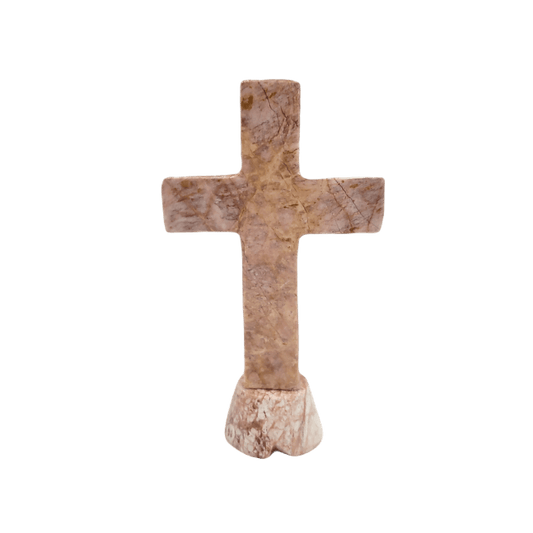 Cross Decor Standing Onyx Cross Cream or Strawberry Home Accent