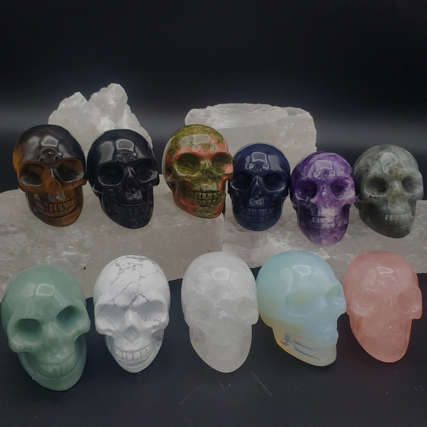 Crystal Carved Skull Assorted Stones