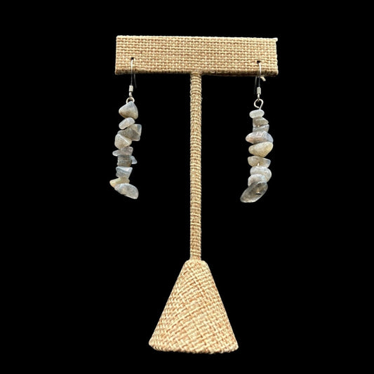 Crystal Chip Earrings Labradorite Beaded Dangle Earrings Gemstone Drop Earrings