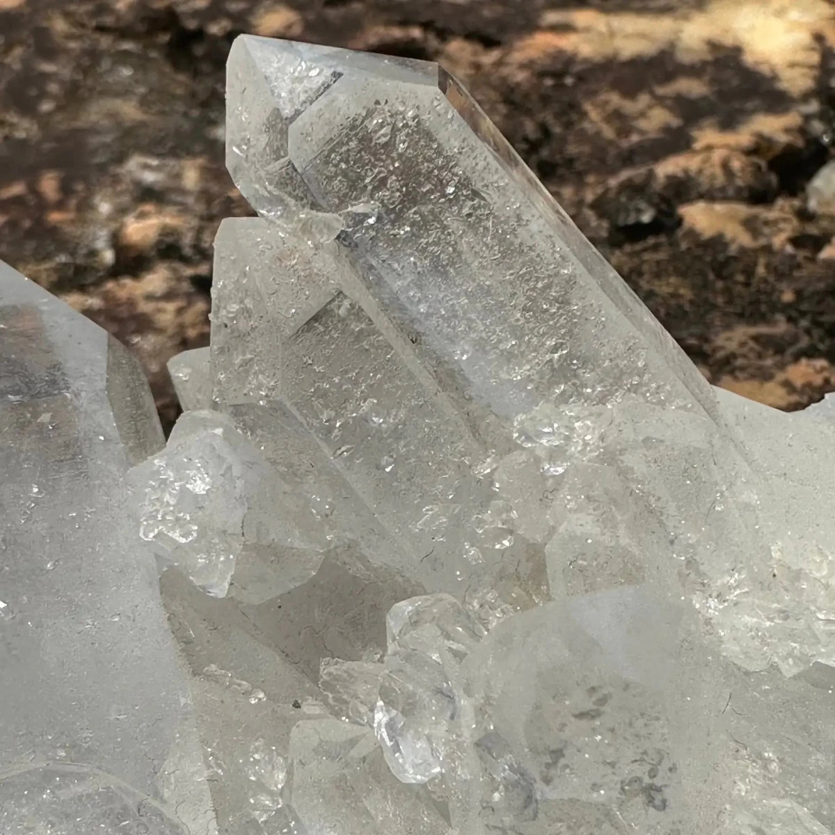 Close Up Of Crystal Points on A Cluster