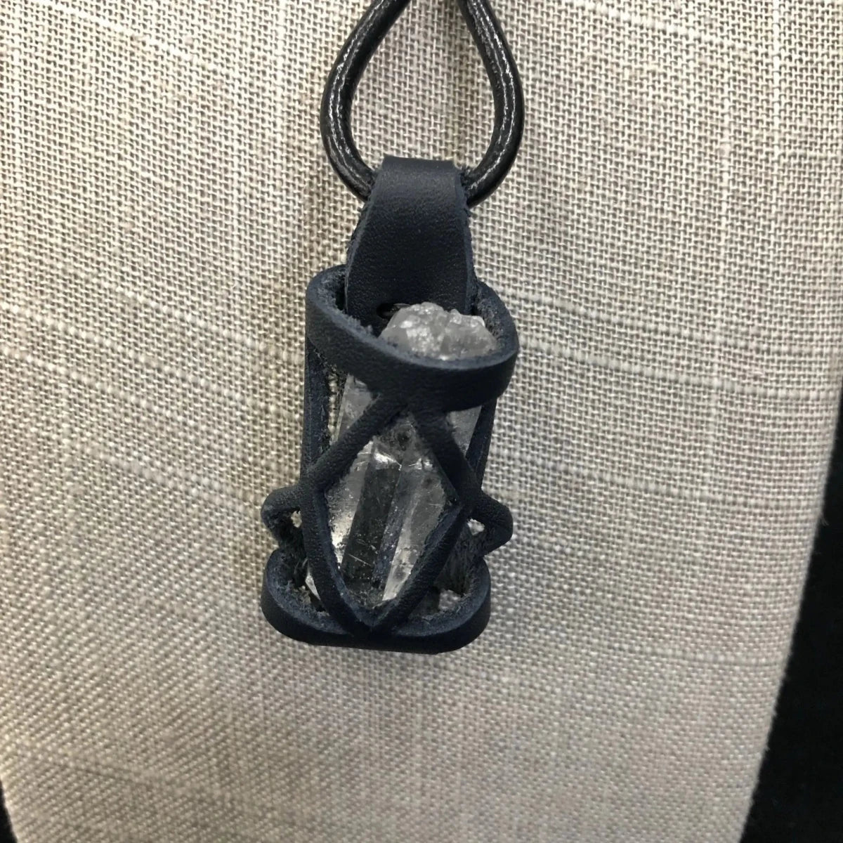 Black Crystal Holder Necklace For Crystals Stones Adjustable
