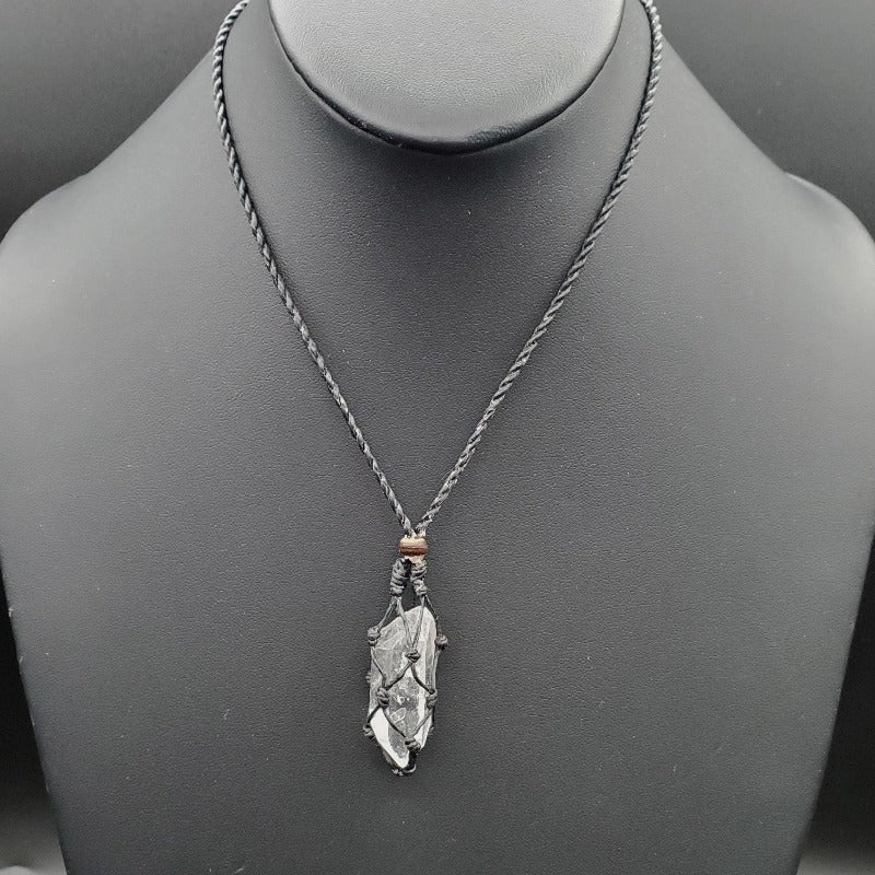 Crystal Holder Necklace with Arkansas Quartz Crystal