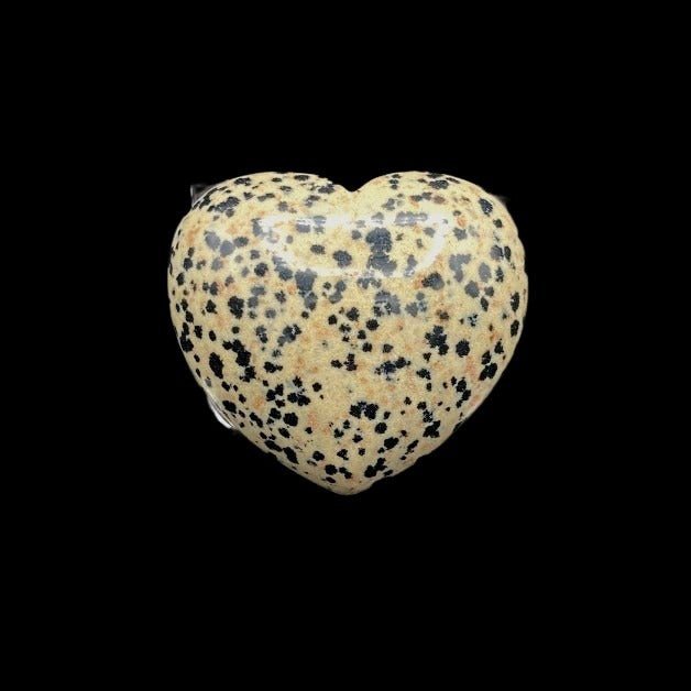 Dalmation Jasper Carved Heart Stone