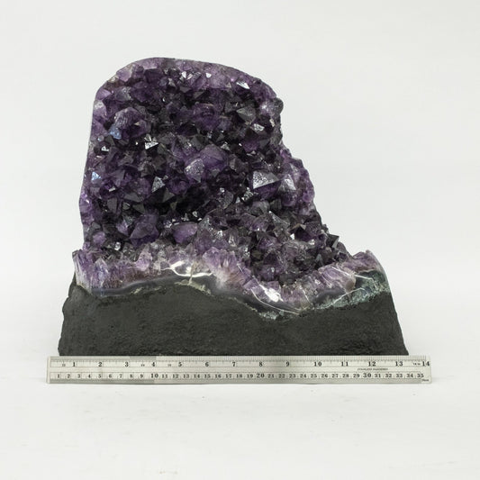 Dark Purple Amethyst Crystal Cluster Polished Edge Metaphysical Stone Of Enlightenment