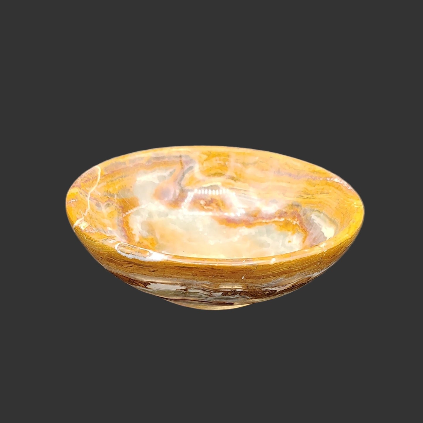 This is the back side of this small, banded onyx bowl.