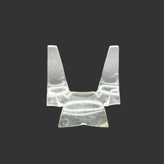 This is the front side of this clear acrylic easel stand without a display piece on it.