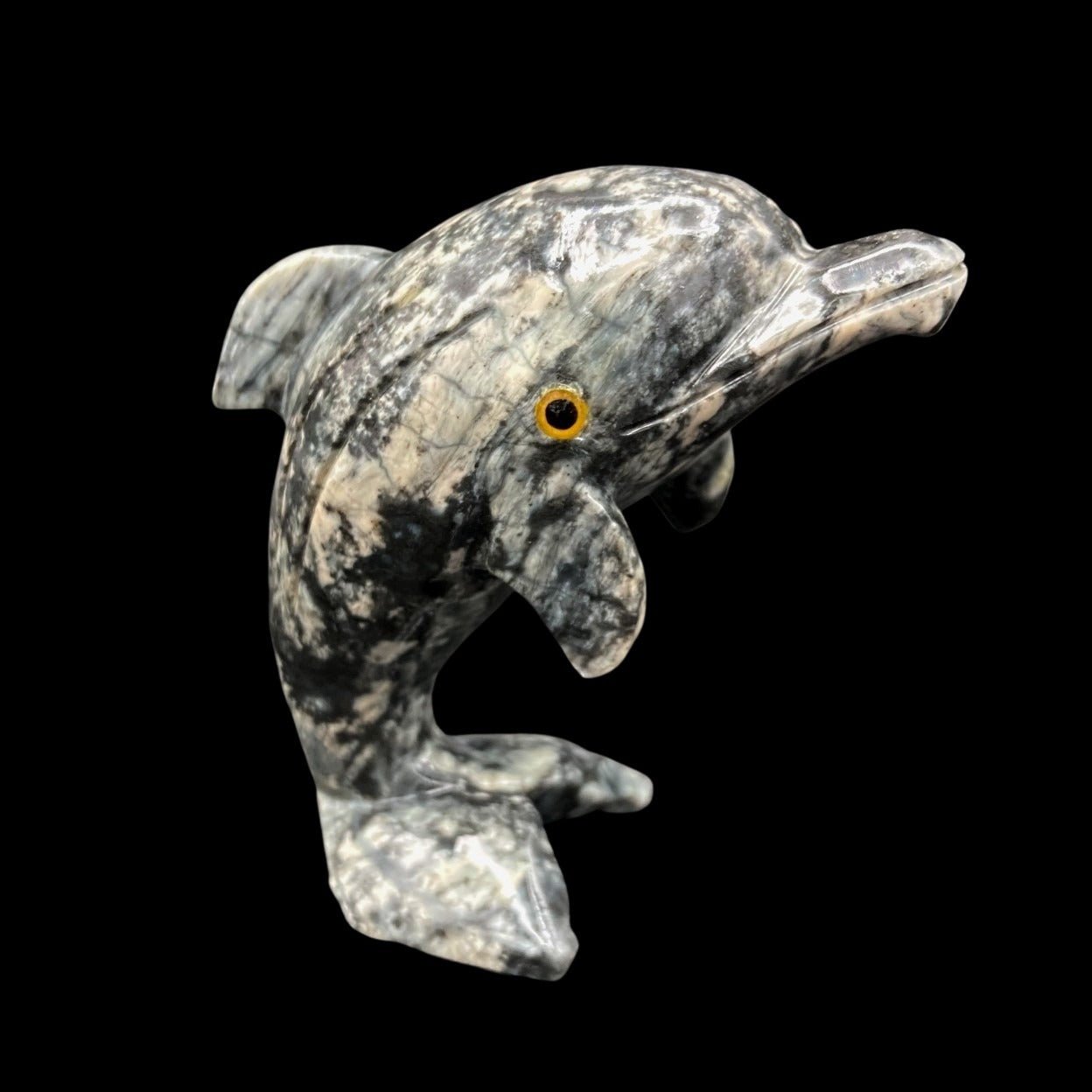 Dolphin Figurine Carved Soapstone Animals