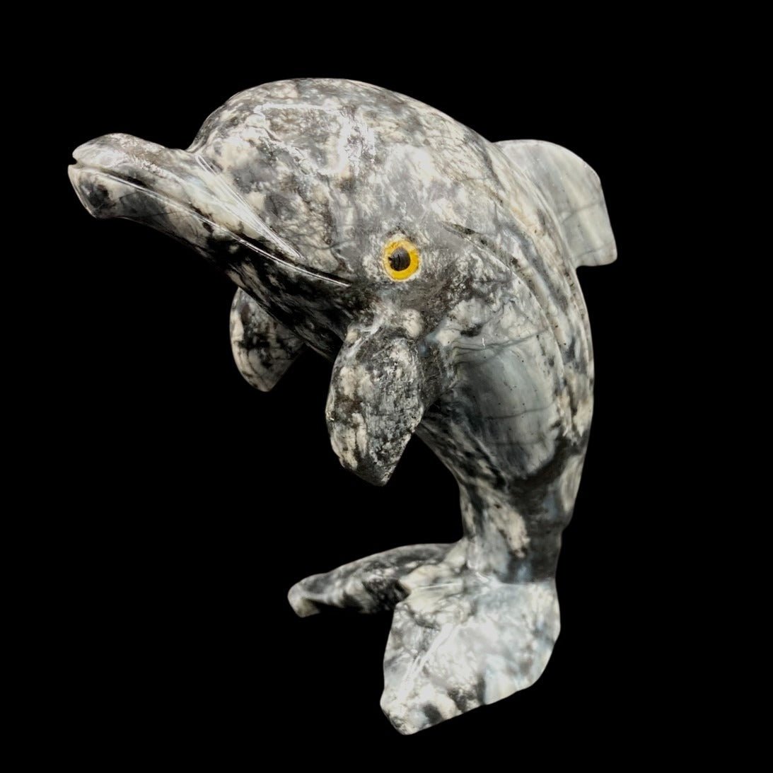 Dolphin Figurine Carved Soapstone Animals