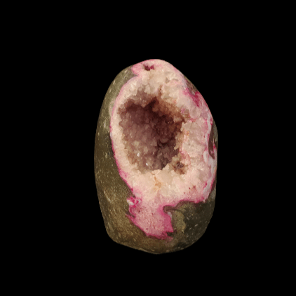 Drusy Quartz Dyed Pink Sculpture