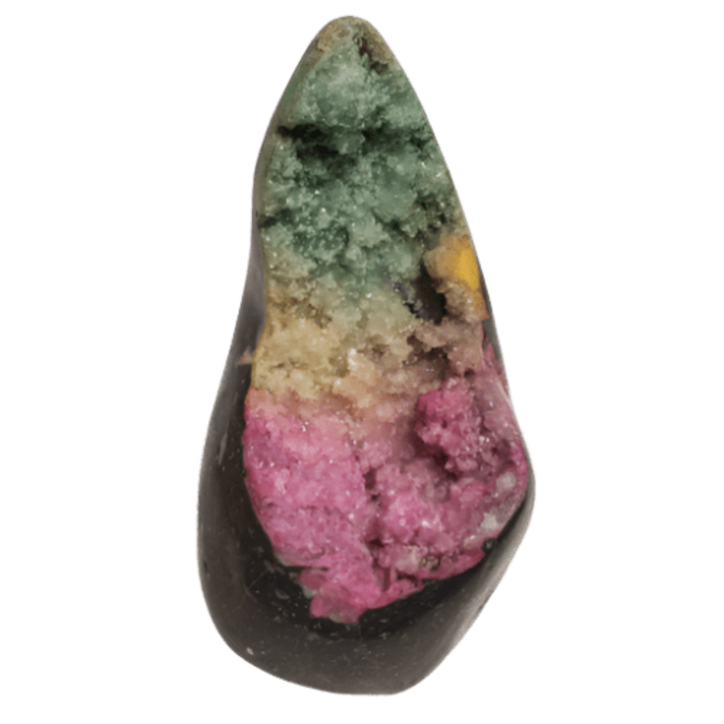 Drusy Quartz Sculpture Dyed Rainbow Agate