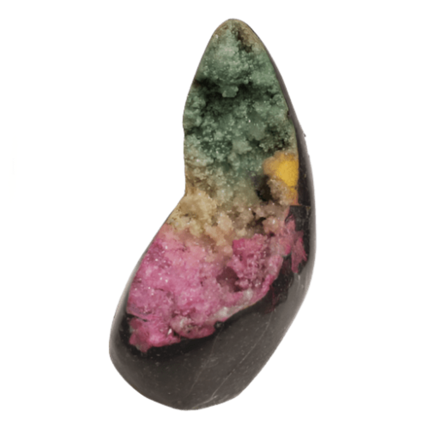 Drusy Quartz Sculpture Dyed Rainbow Agate