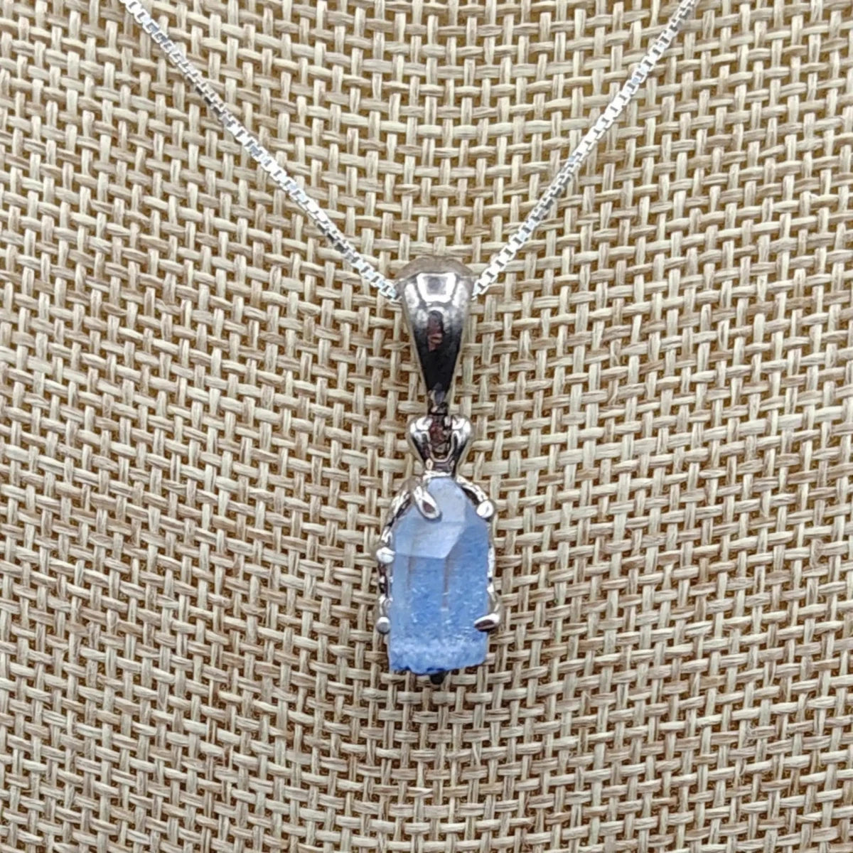 This is a close up of the Dumortierite pendant