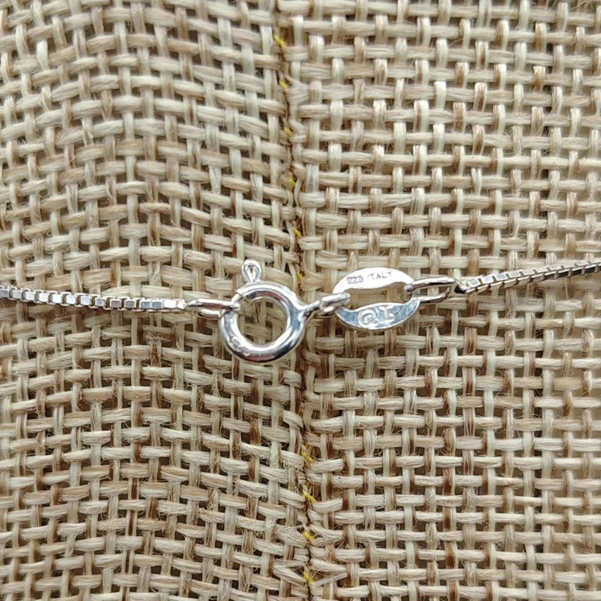 This is a close up of this Sterling Silver spring ring clasp