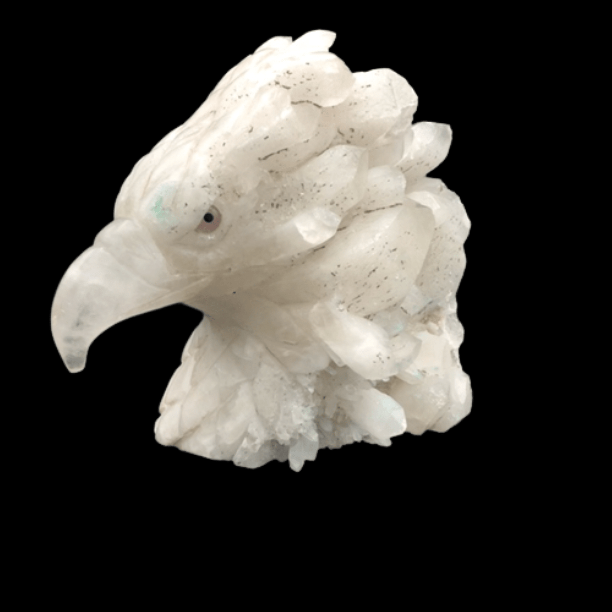 Eagle Sculpture Carved Quartz Crystal Mineral Sculpture