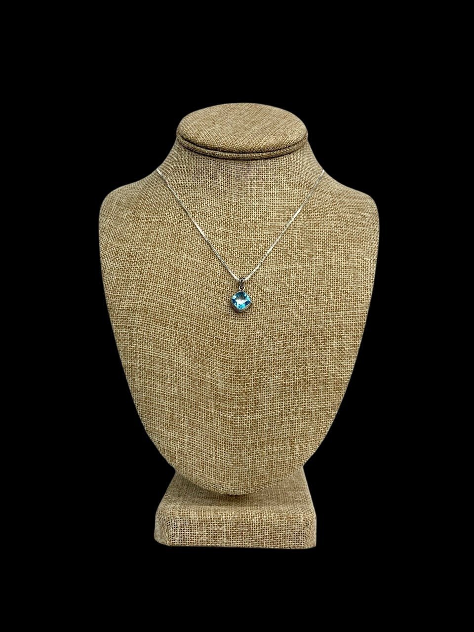 Elegant Sterling Silver And Blue Topaz Necklace