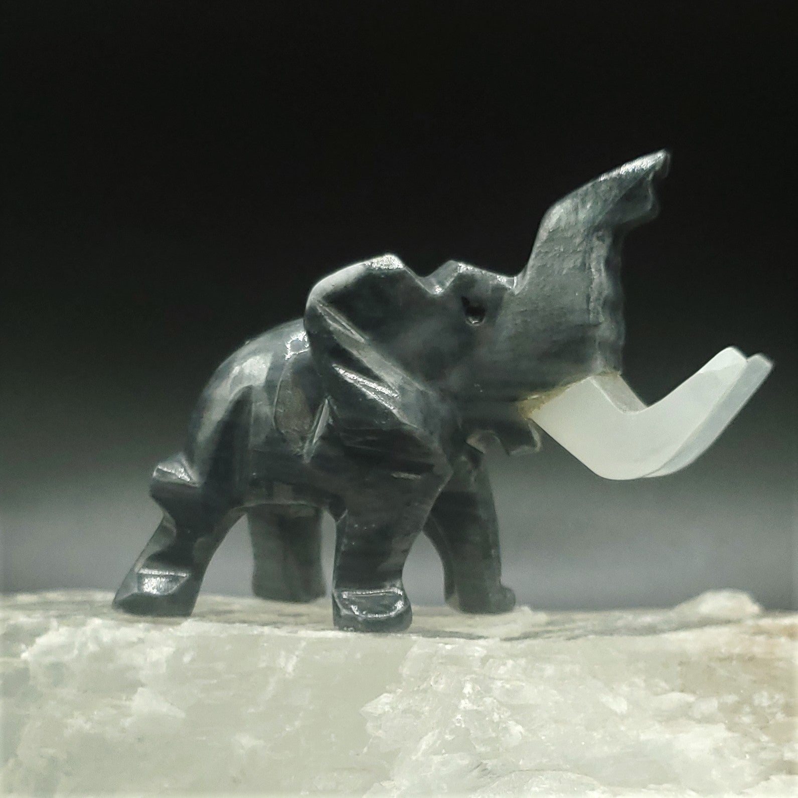 Elephant With Trunk Up Small Onyx Savage Elephant