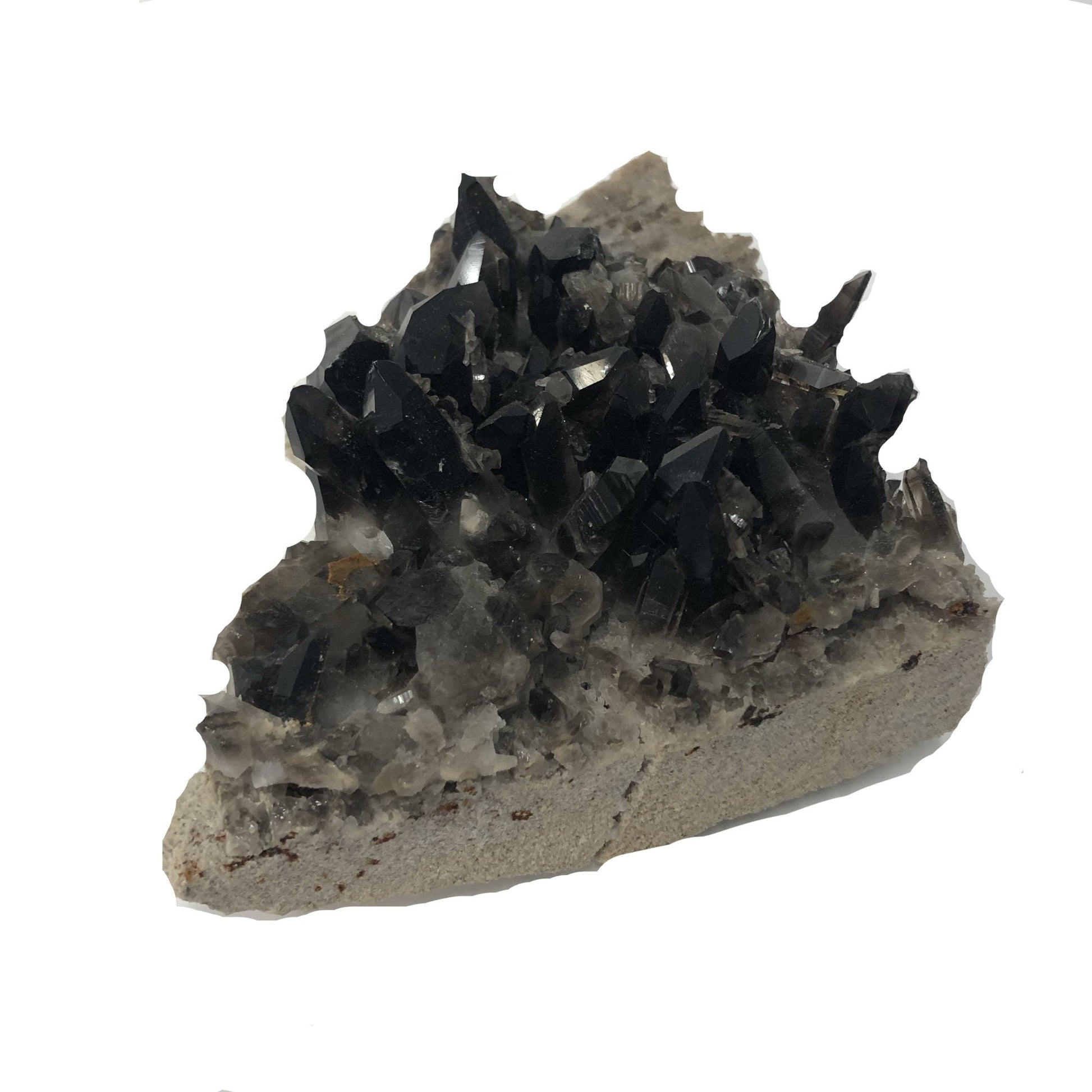 Enhanced Smokey Quartz Crystal Cluster Black Mineral Decor