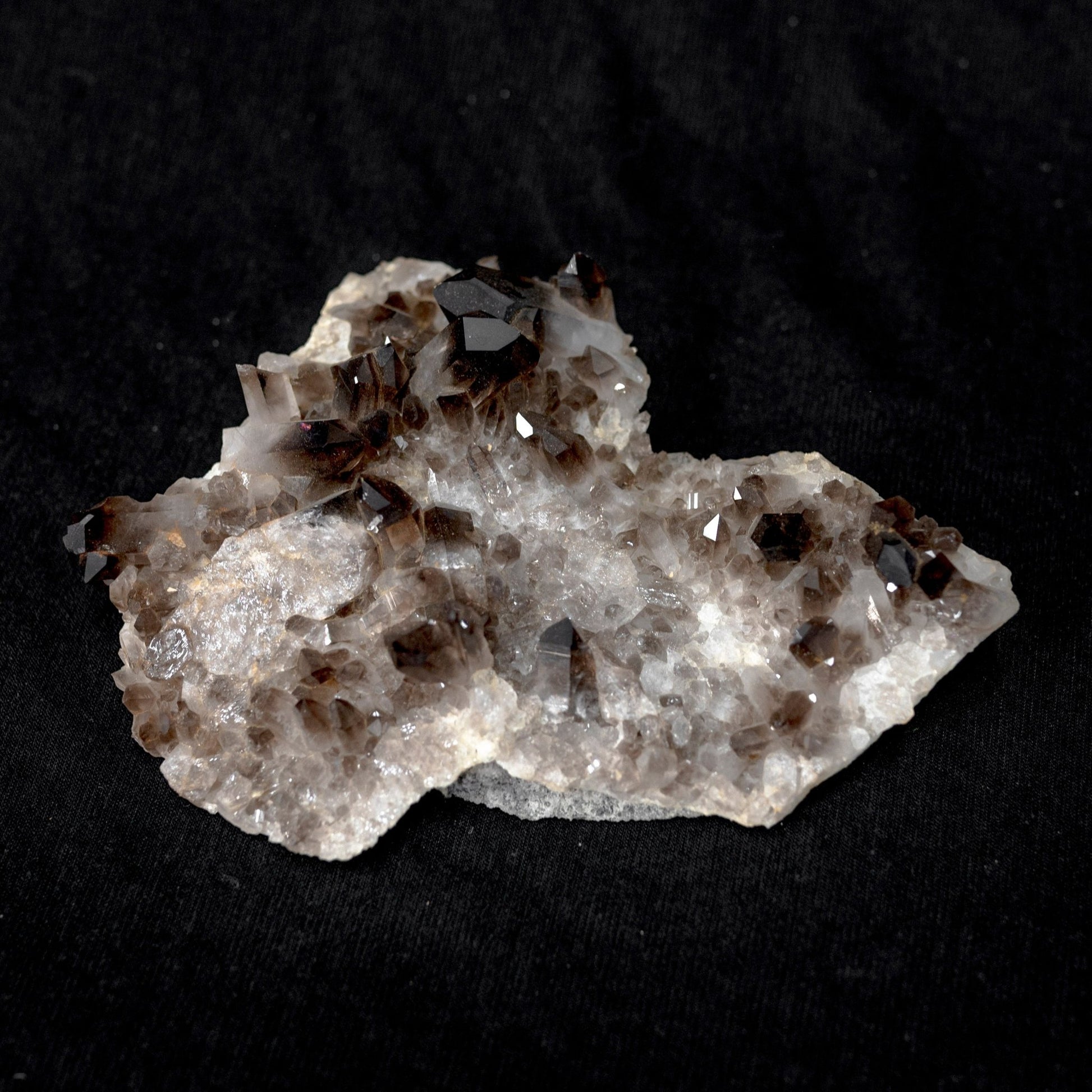 Enhanced Smokey Quartz Crystal Cluster Rock Black Mineral Decor Accent