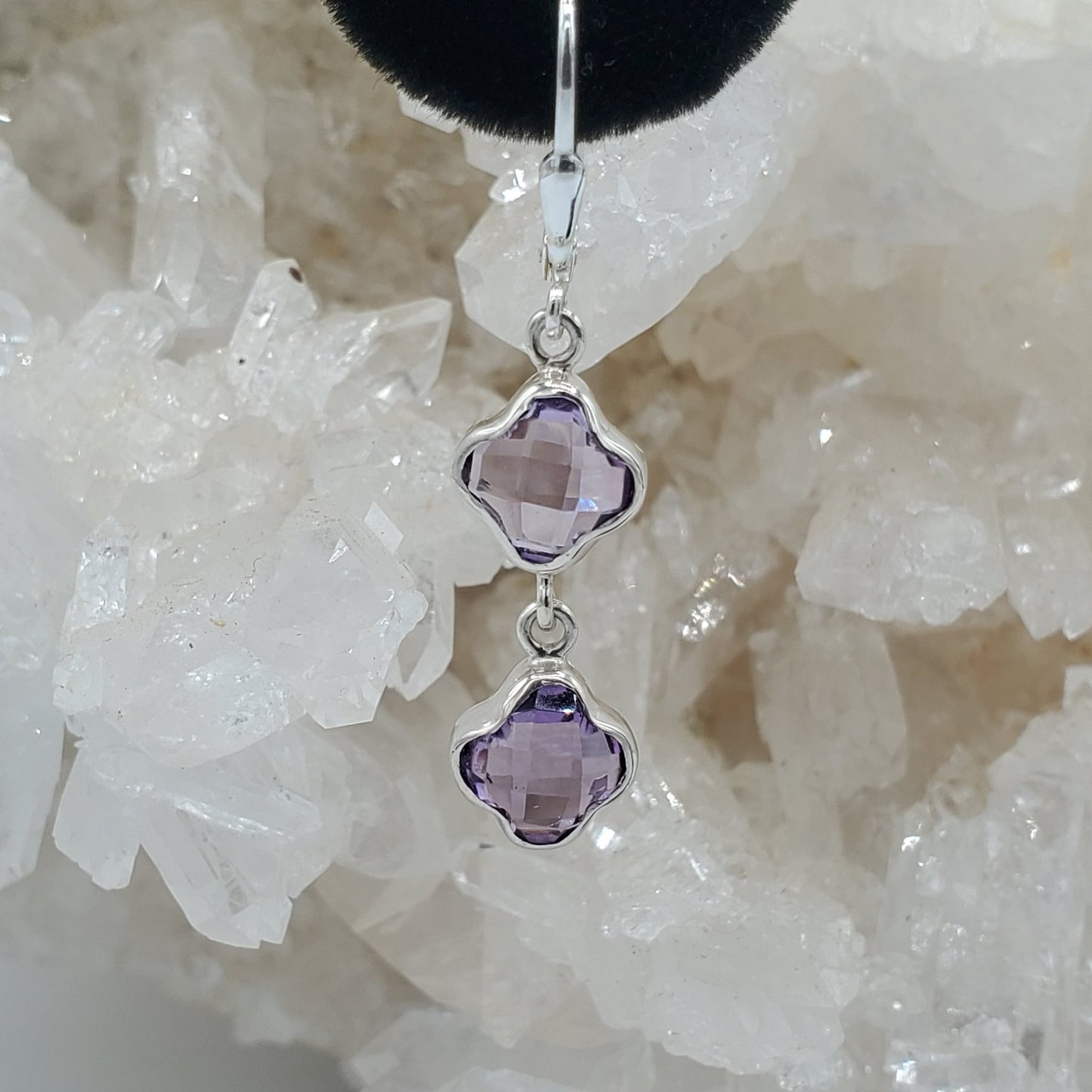 Fine Sterling Silver Amethyst Earrings Jewelry Gift For Her