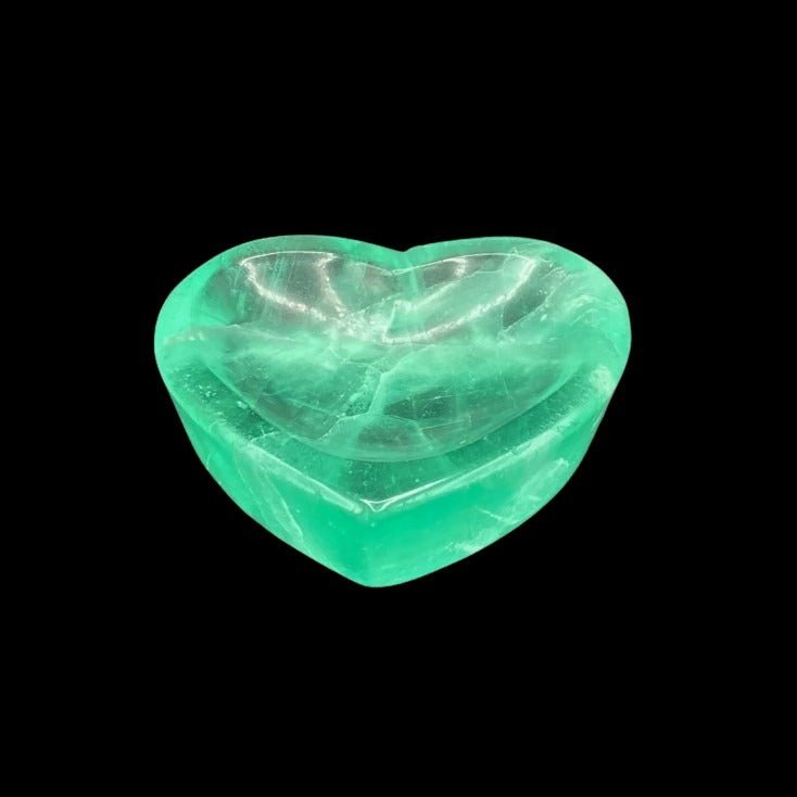 Fluorite Carved And Polished Heart Shaped Trinket Bowl