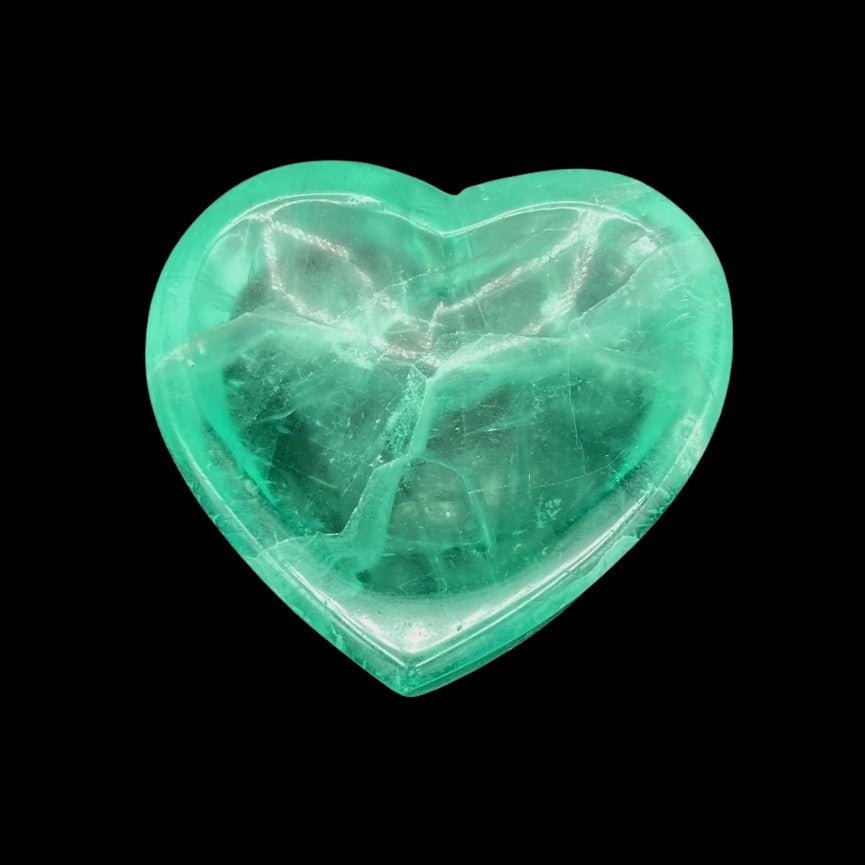 Fluorite Carved And Polished Heart Shaped Trinket Bowl