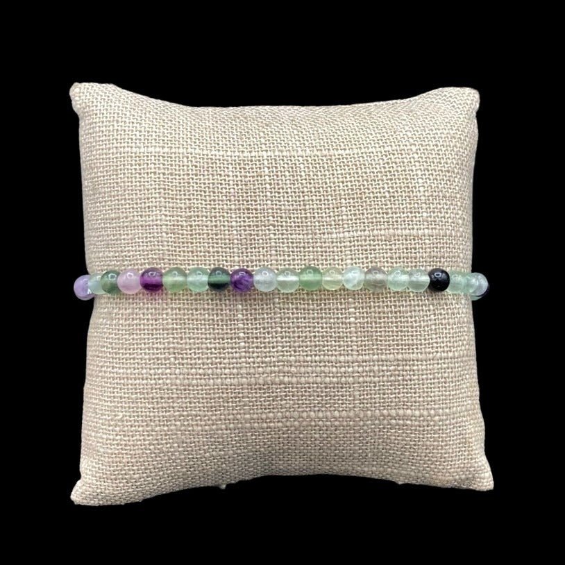 Fluorite Gemstone Beaded Stretch Bracelet