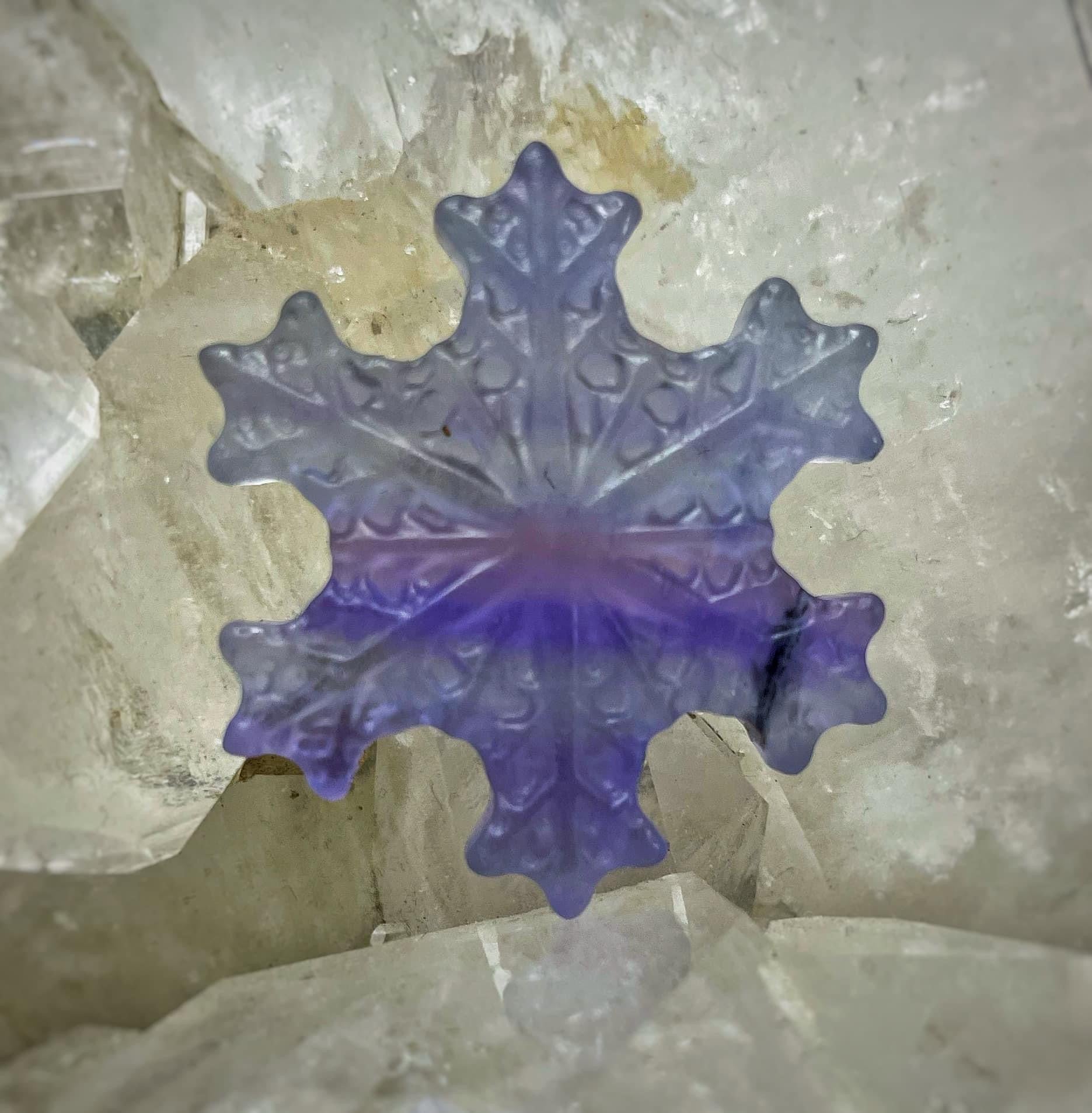 Fluorite Snowflake Carved Purple Mineral