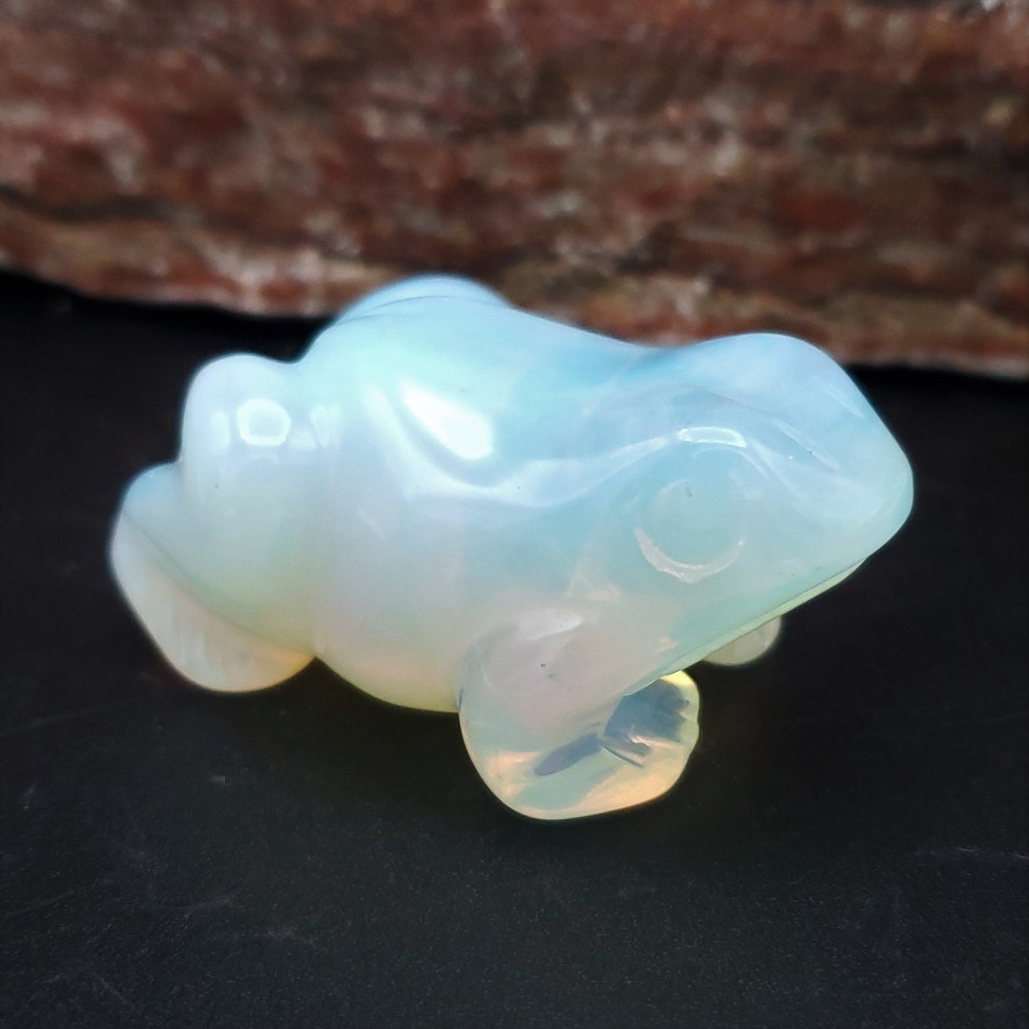 Frog Figurine Semi - Precious Gemstone 2 - inch Carved Frog