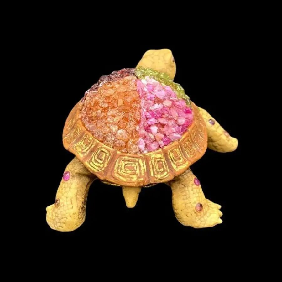 Back View Gemstone Turtle Figurine