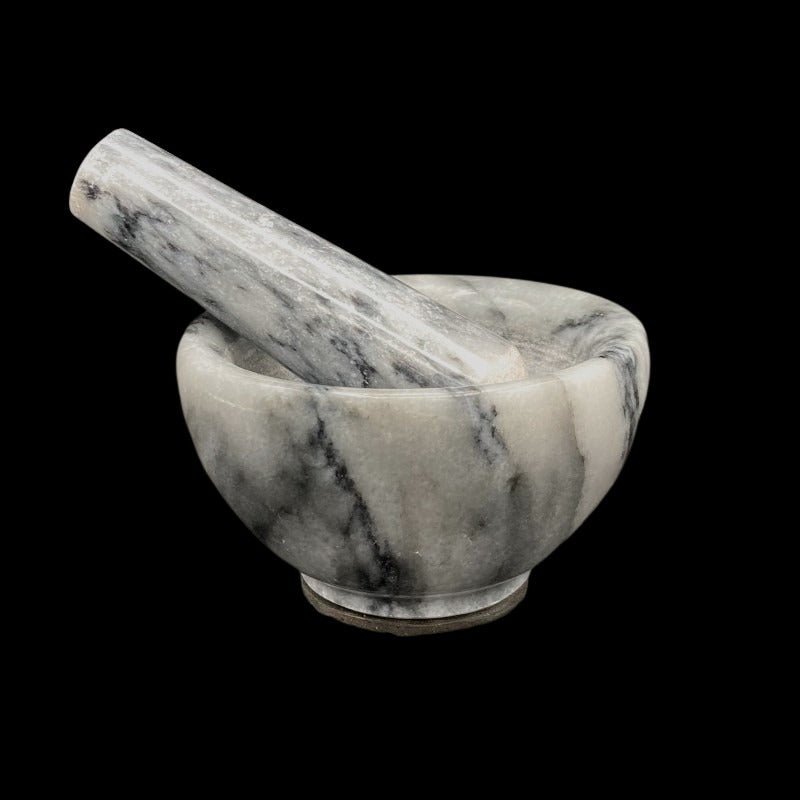 Gray And White Onyx Mortar And Pestle