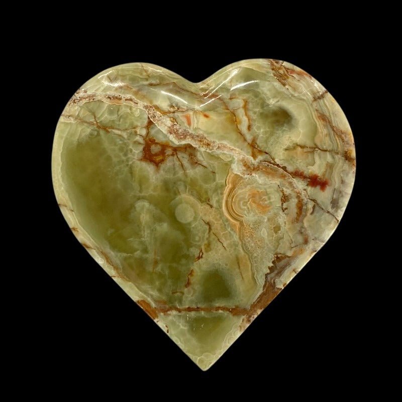 Green Banded Onyx Heart Plate Home Decor