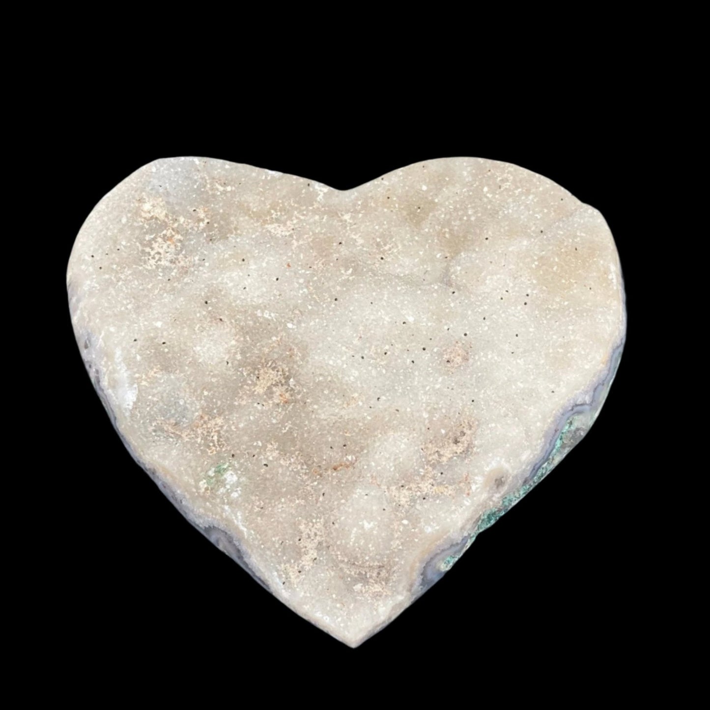 This is the front side of the Amethyst heart, covered in crystals