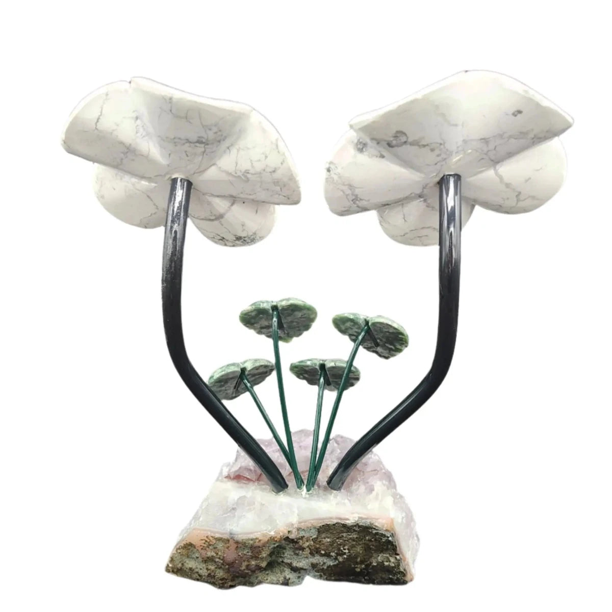 This is the backside of these white Howlite flowers